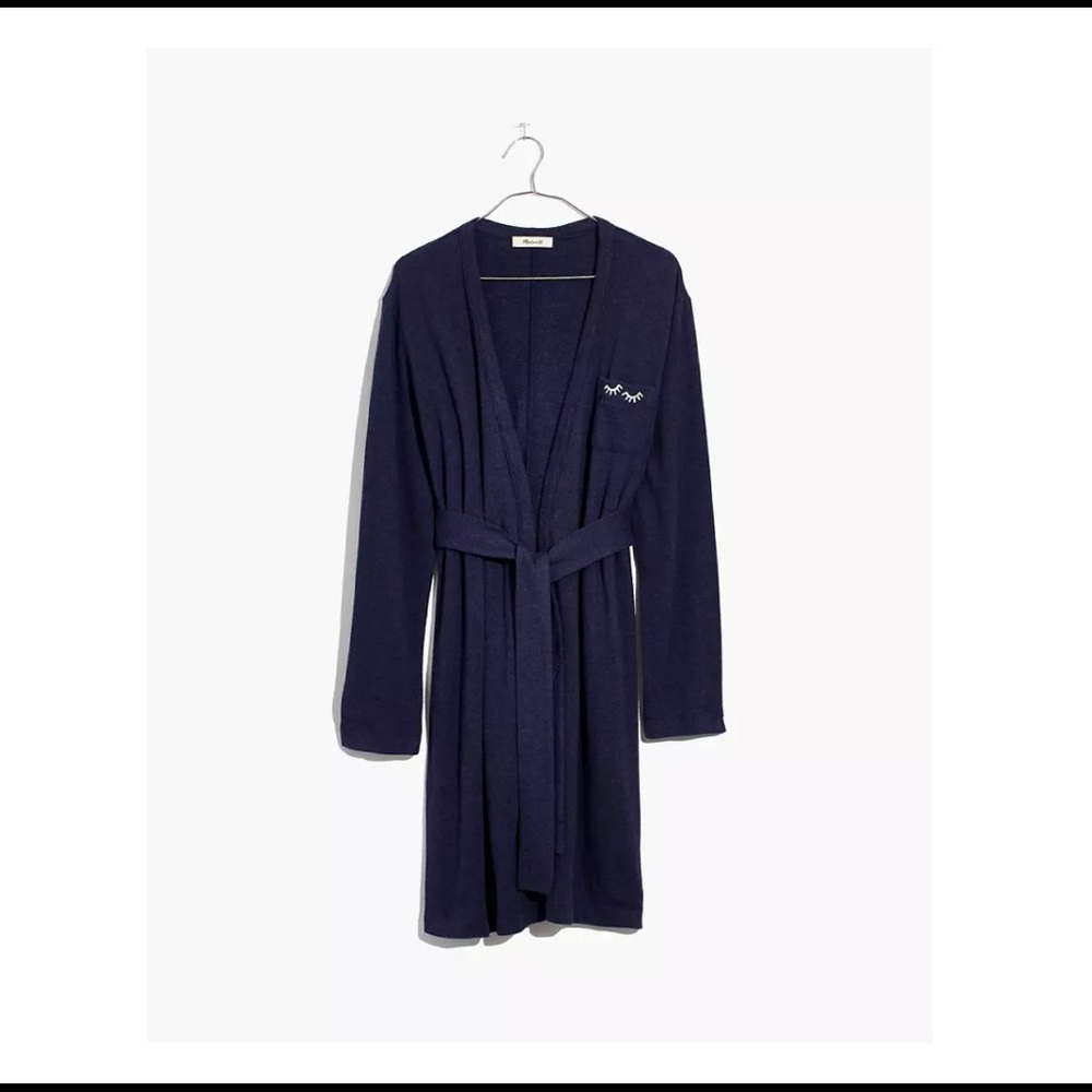 SOLD - Madewell Embroidered Robe -Heather Blue-M/L